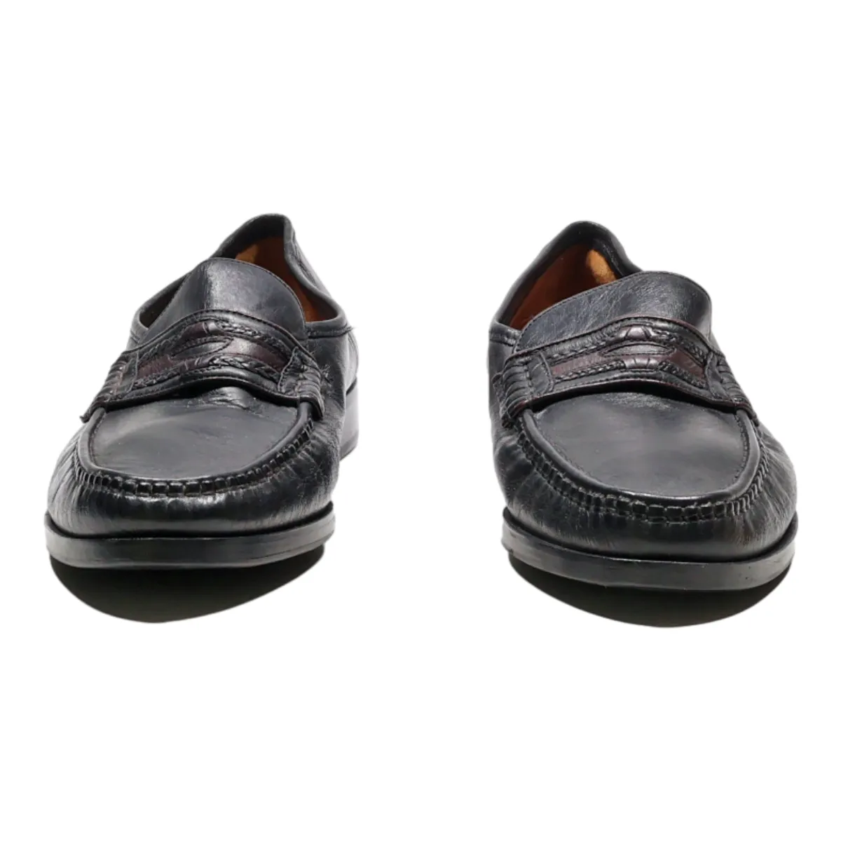 DAVID CLASSIC Loafer Shoes Black Leather Mens UK 9.5