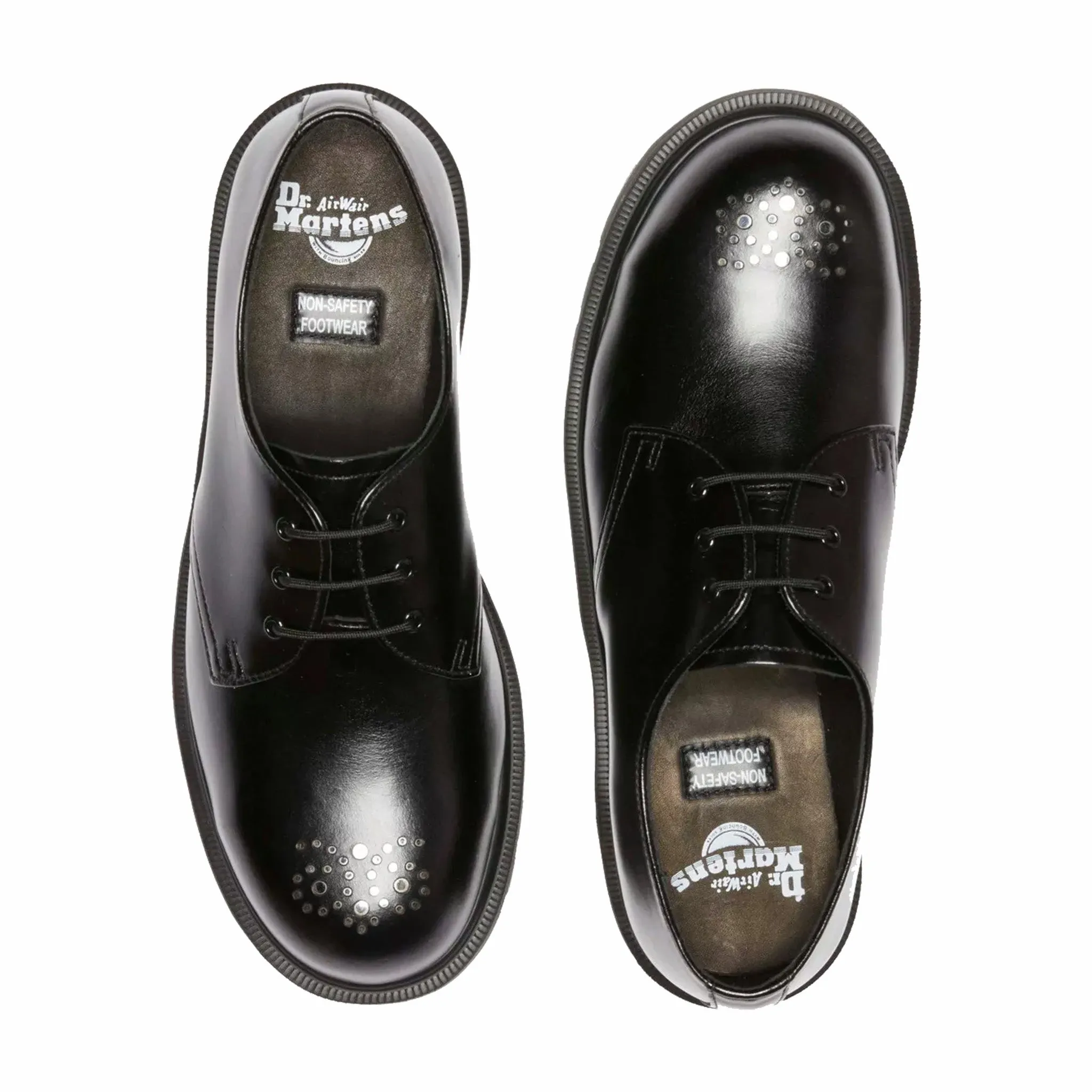 Dr. Martens 1461 St Brogue Analine Leather Steel Toe (Black/Black)