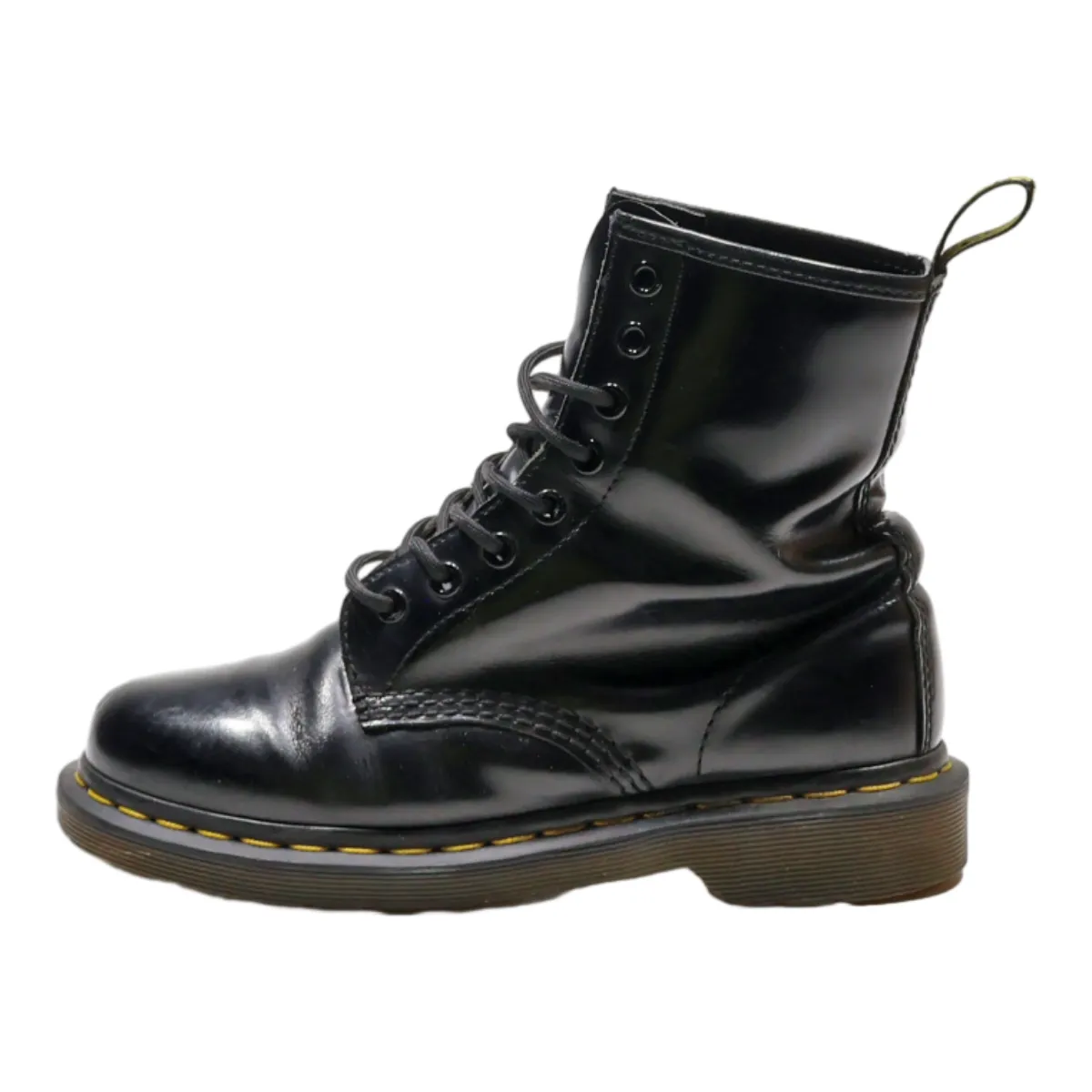 DR MARTENS Lace-Up Boots Black Leather Womens UK 4