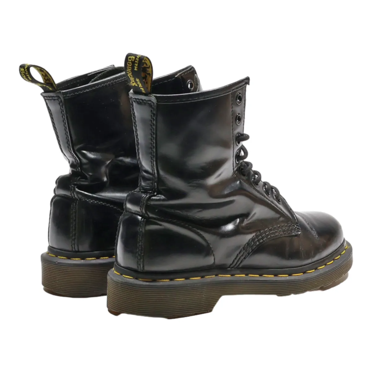 DR MARTENS Lace-Up Boots Black Leather Womens UK 4