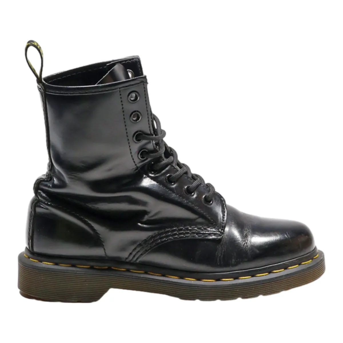 DR MARTENS Lace-Up Boots Black Leather Womens UK 4