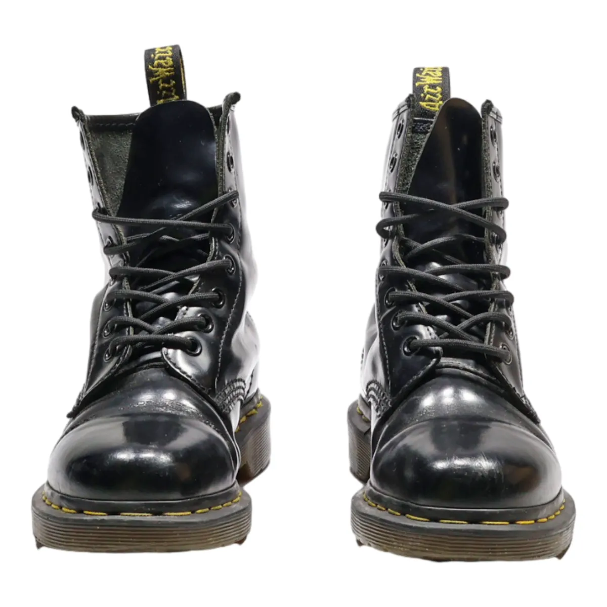 DR MARTENS Lace-Up Boots Black Leather Womens UK 4
