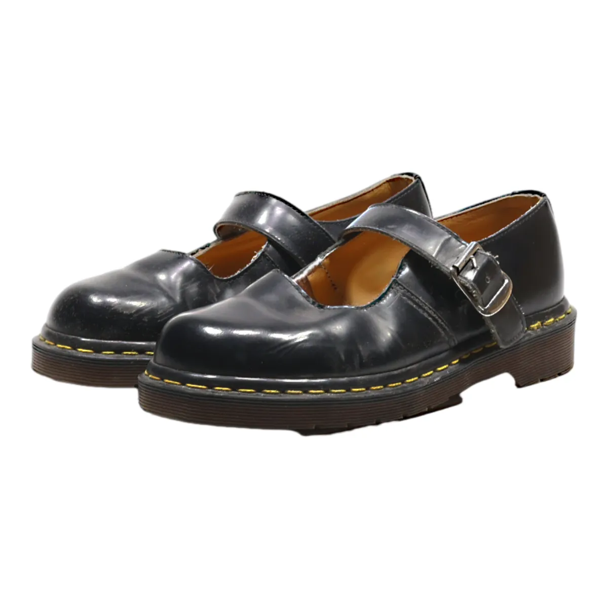 DR MARTENS Mary Jane Made In England Ballet Shoes Black Leather Womens UK 5