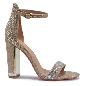 DUFF1 SHIMMER PROM BLOCK HEEL SANDAL