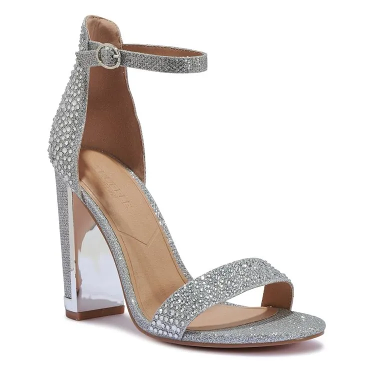 DUFF1 SHIMMER PROM BLOCK HEEL SANDAL