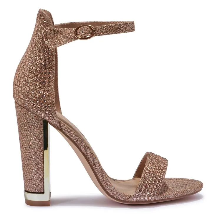 DUFF1 SHIMMER PROM BLOCK HEEL SANDAL