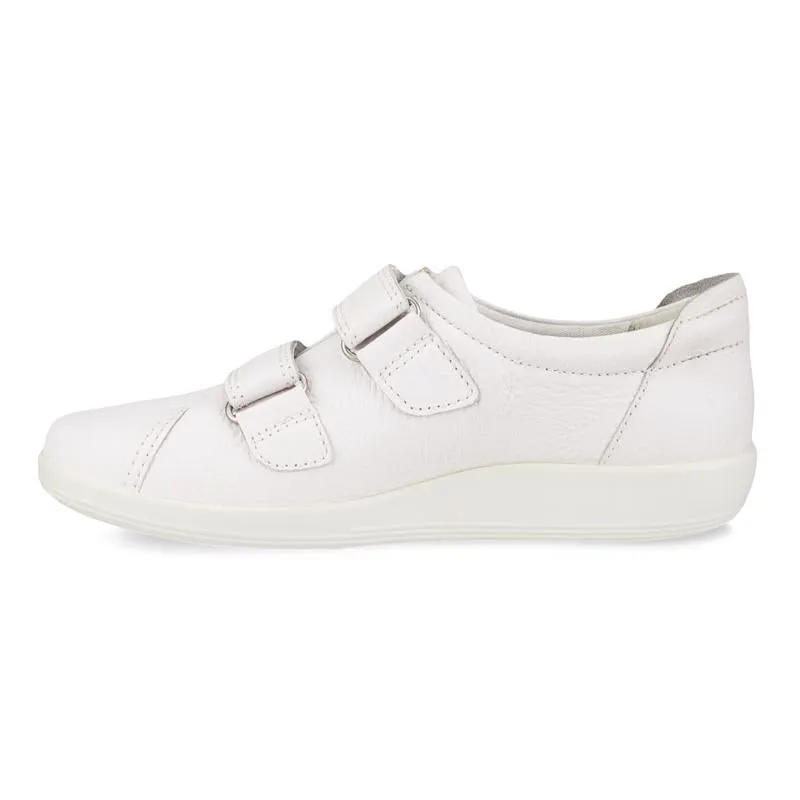 ECCO Soft 20 Bright White Lyra 2 Strap Ladies Leather Sneaker