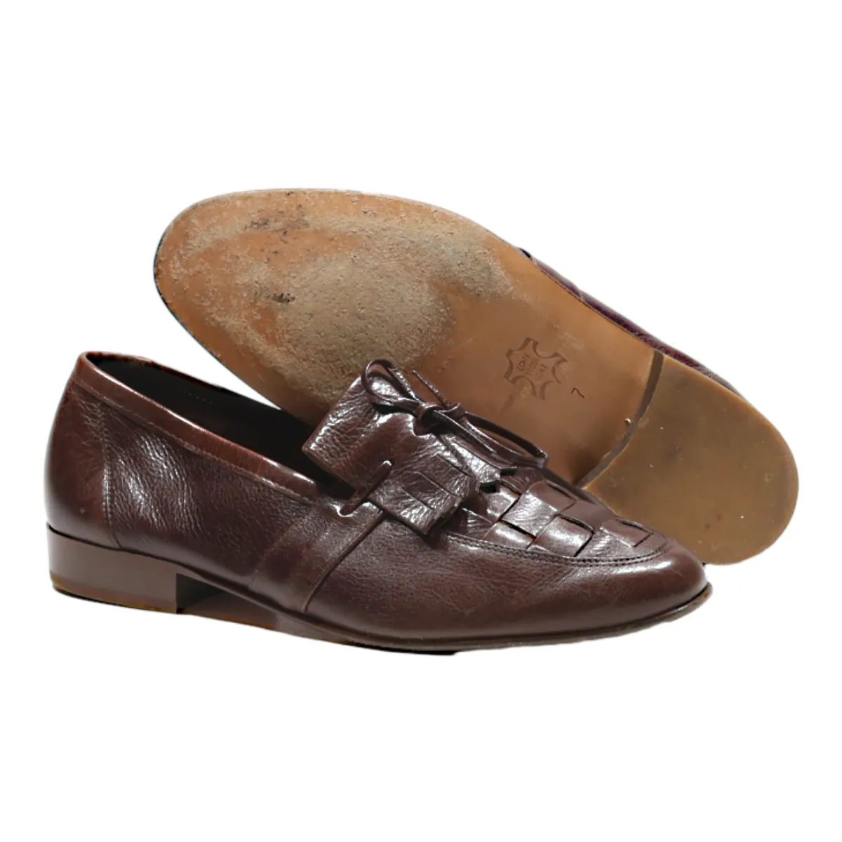 FRETZ Loafer Shoes Brown Leather Mens UK 7