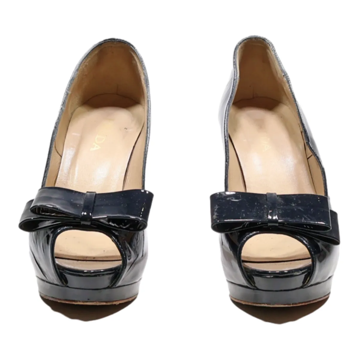 FRIDA Peep Toe Heels Blue Leather Womens UK 4