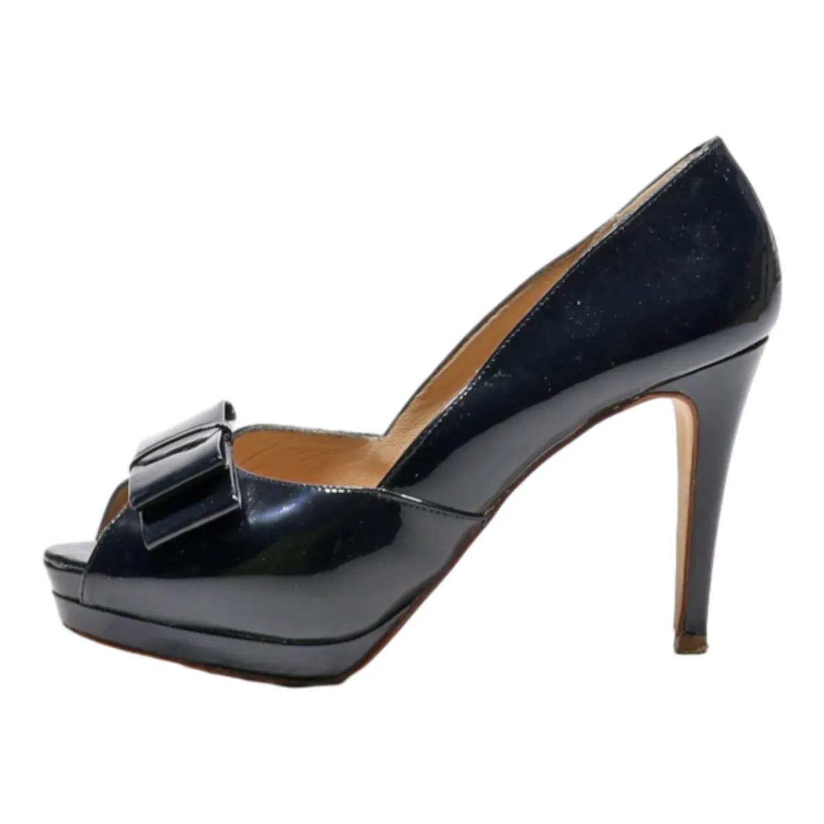 FRIDA Peep Toe Heels Blue Leather Womens UK 4