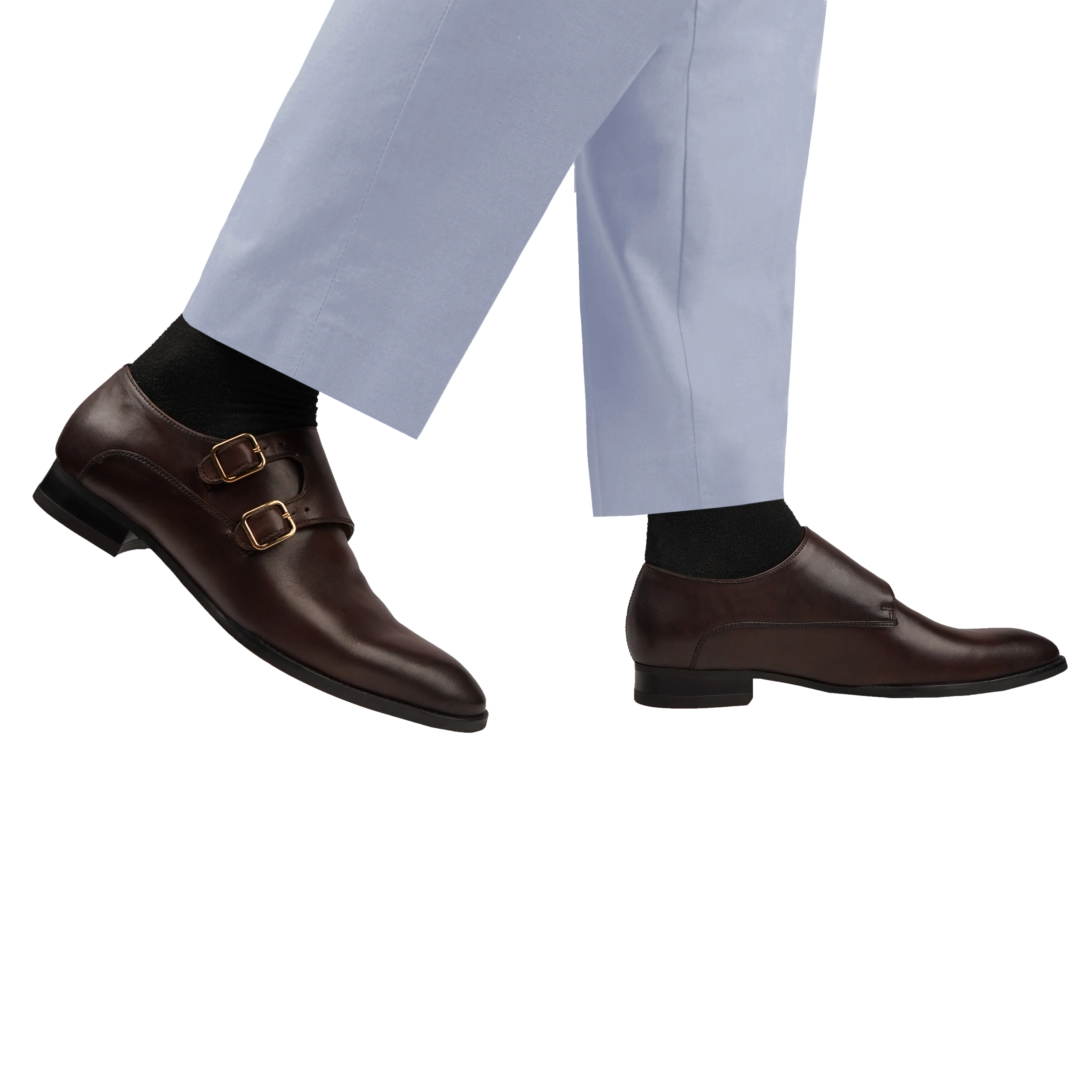 Garda - Men's Dark Brown Calf Leather Double Monkstrap