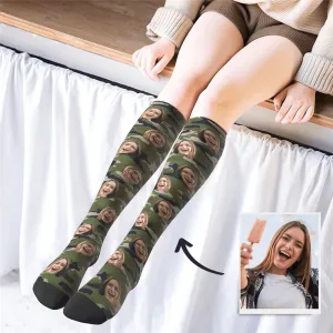 Girlfriend Gift Knee High Socks with Face