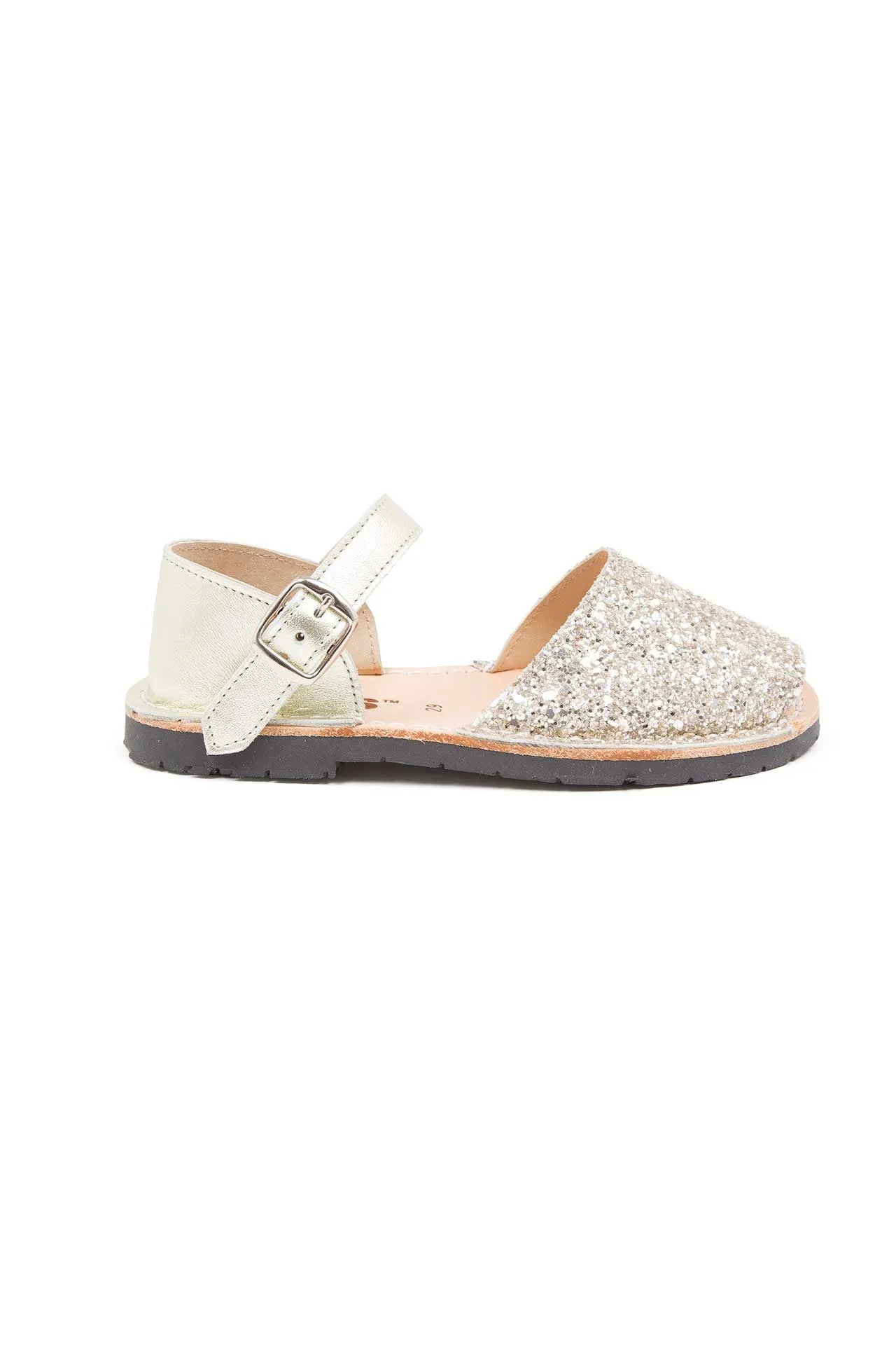 Gold Glitter - Metallic Leather Sandals