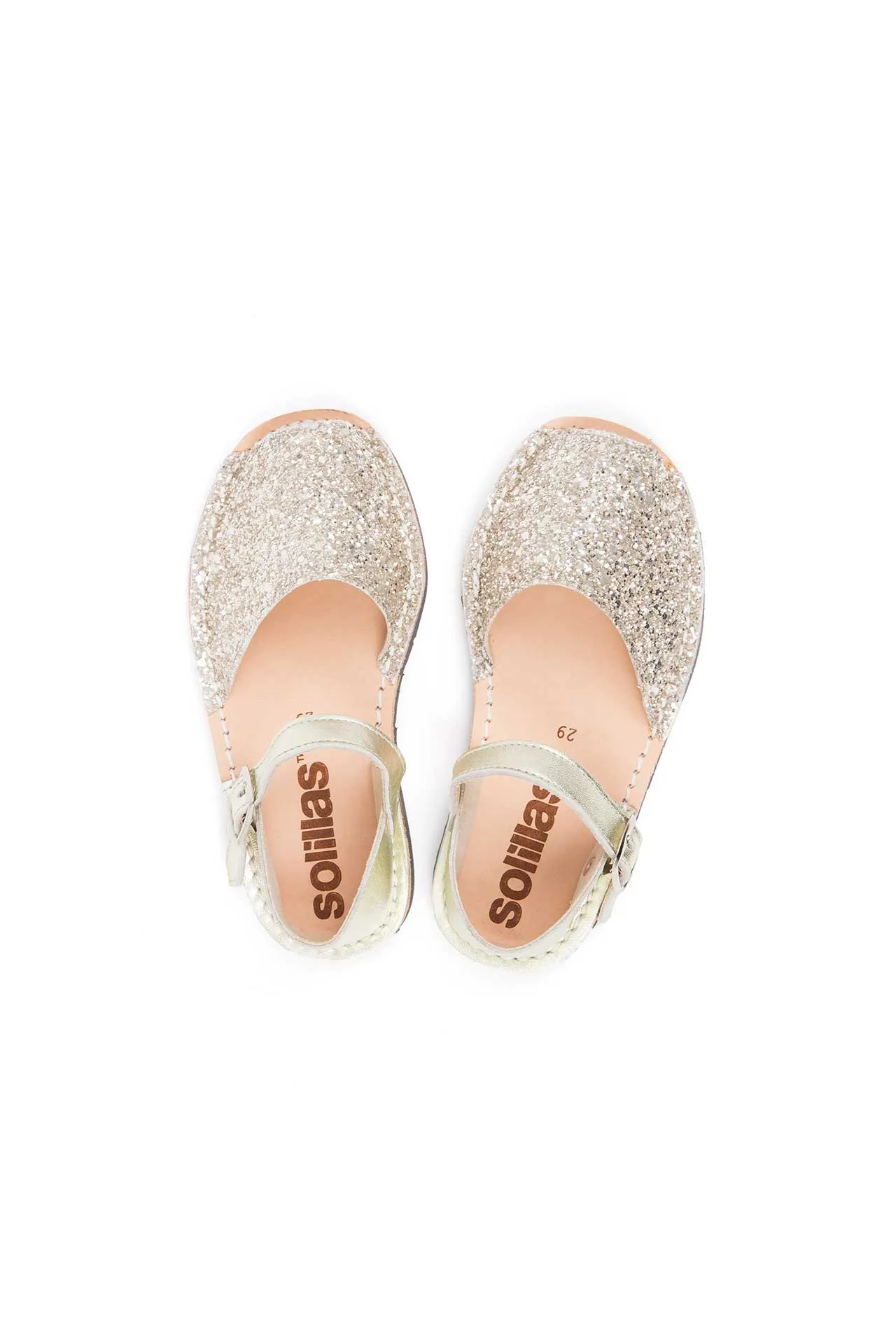 Gold Glitter - Metallic Leather Sandals