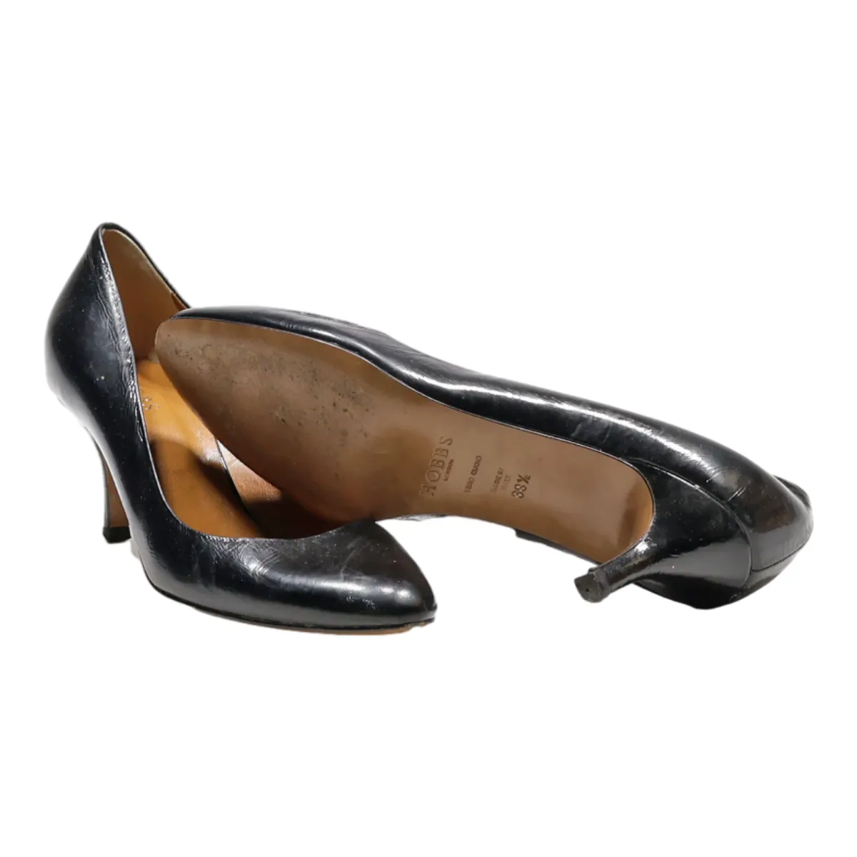 HOBBS Pump Heels Black Leather Womens UK 6.5
