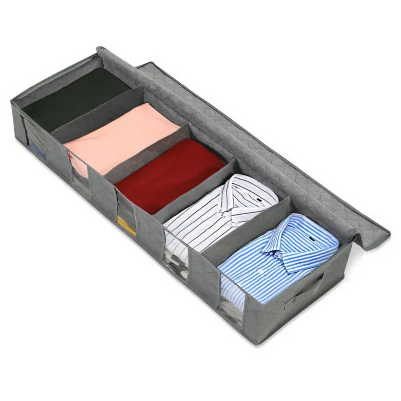 Large Capacity Under Bed Storage Bag for Shoes, Duvet, and Clothes - Non-Woven Container