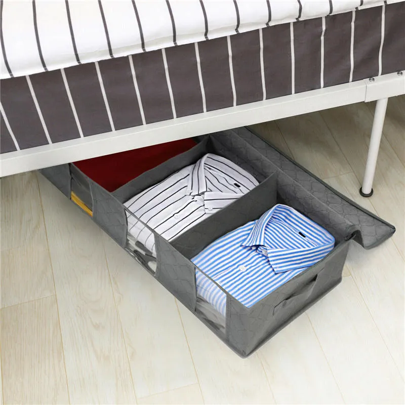 Large Capacity Under Bed Storage Bag for Shoes, Duvet, and Clothes - Non-Woven Container