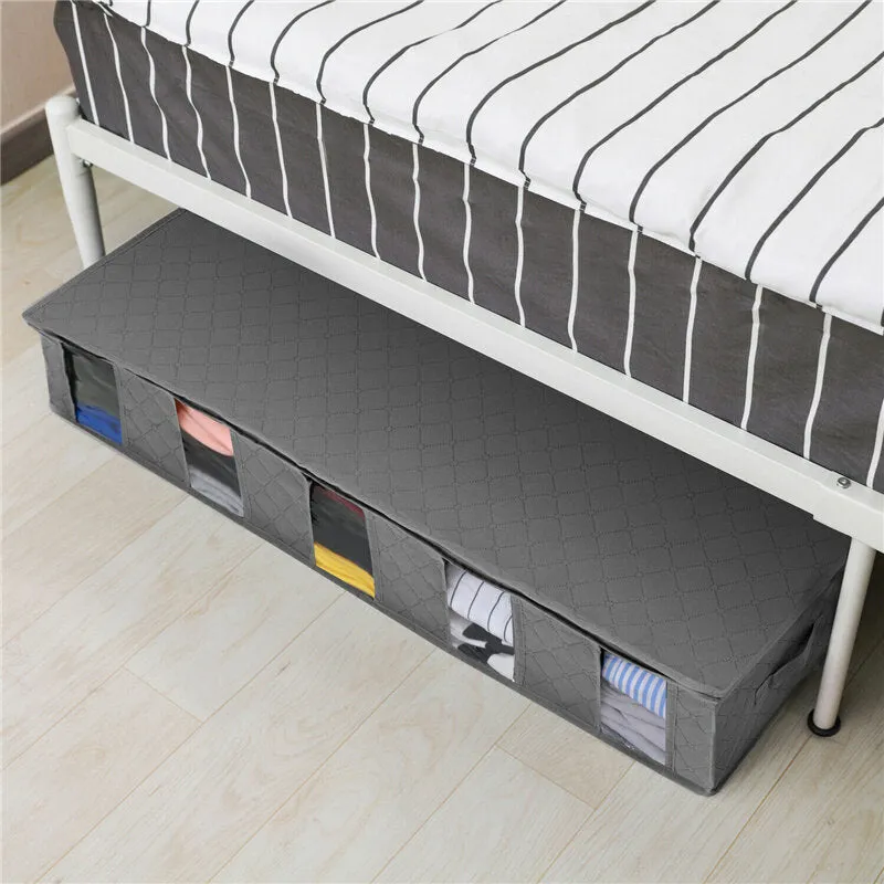Large Capacity Under Bed Storage Bag for Shoes, Duvet, and Clothes - Non-Woven Container