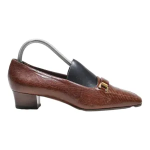 LORBAC Court Heels Brown Leather Womens UK 6.5