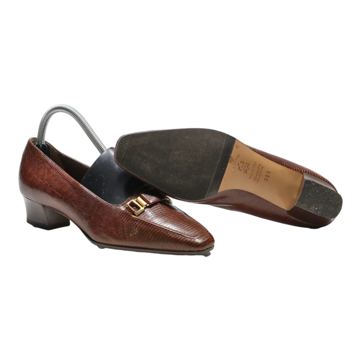 LORBAC Court Heels Brown Leather Womens UK 6.5
