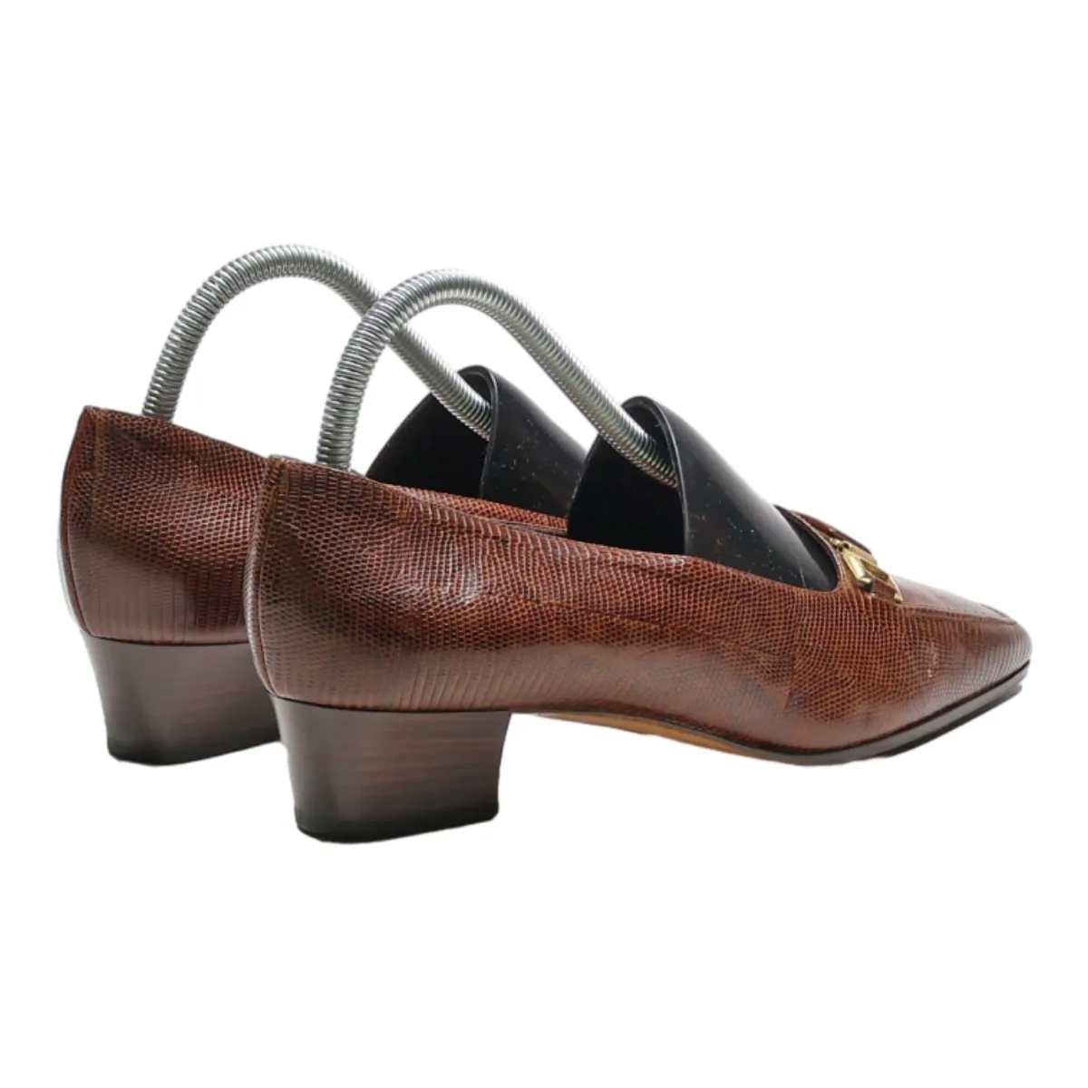 LORBAC Court Heels Brown Leather Womens UK 6.5