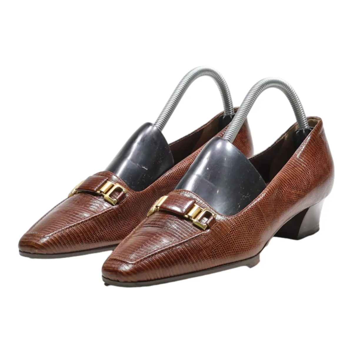 LORBAC Court Heels Brown Leather Womens UK 6.5