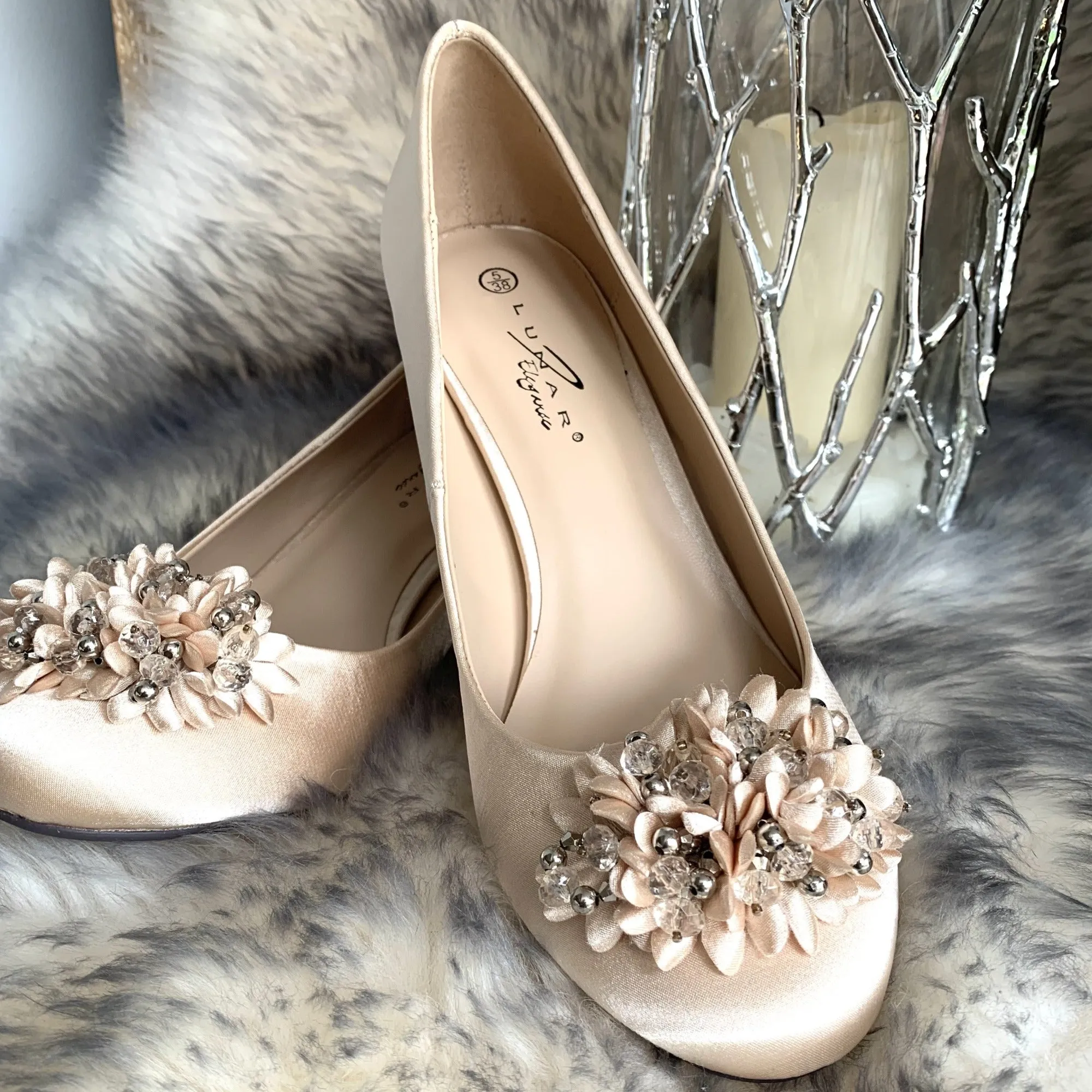 Lunar  Blossom Corsage Court Shoe.