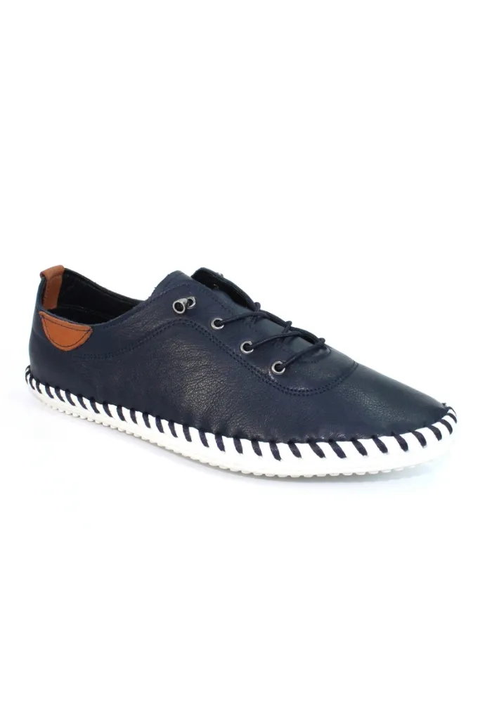 Lunar Shoes St Ives Leather Plimsoll