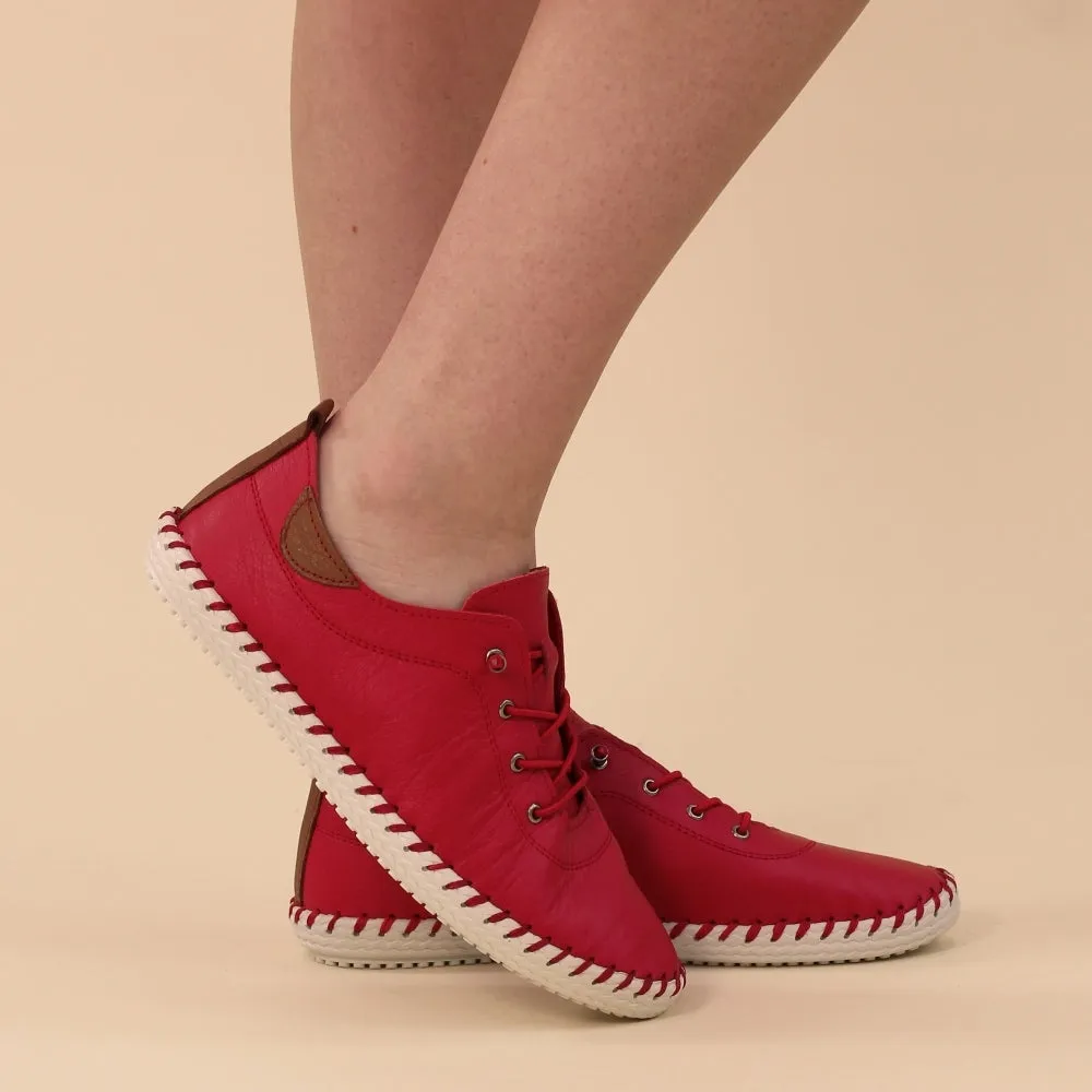 Lunar Shoes St Ives Leather Plimsoll