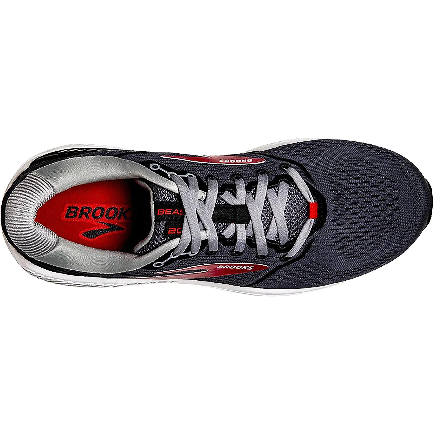 Men's Brooks Beast 20 Blackened Pearl/Black/Red Mesh