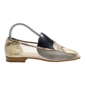 MICHAEL ZURICH Loafer Shoes Beige Leather Womens UK 5
