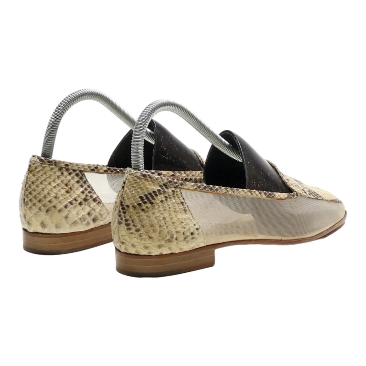 MICHAEL ZURICH Loafer Shoes Beige Leather Womens UK 5