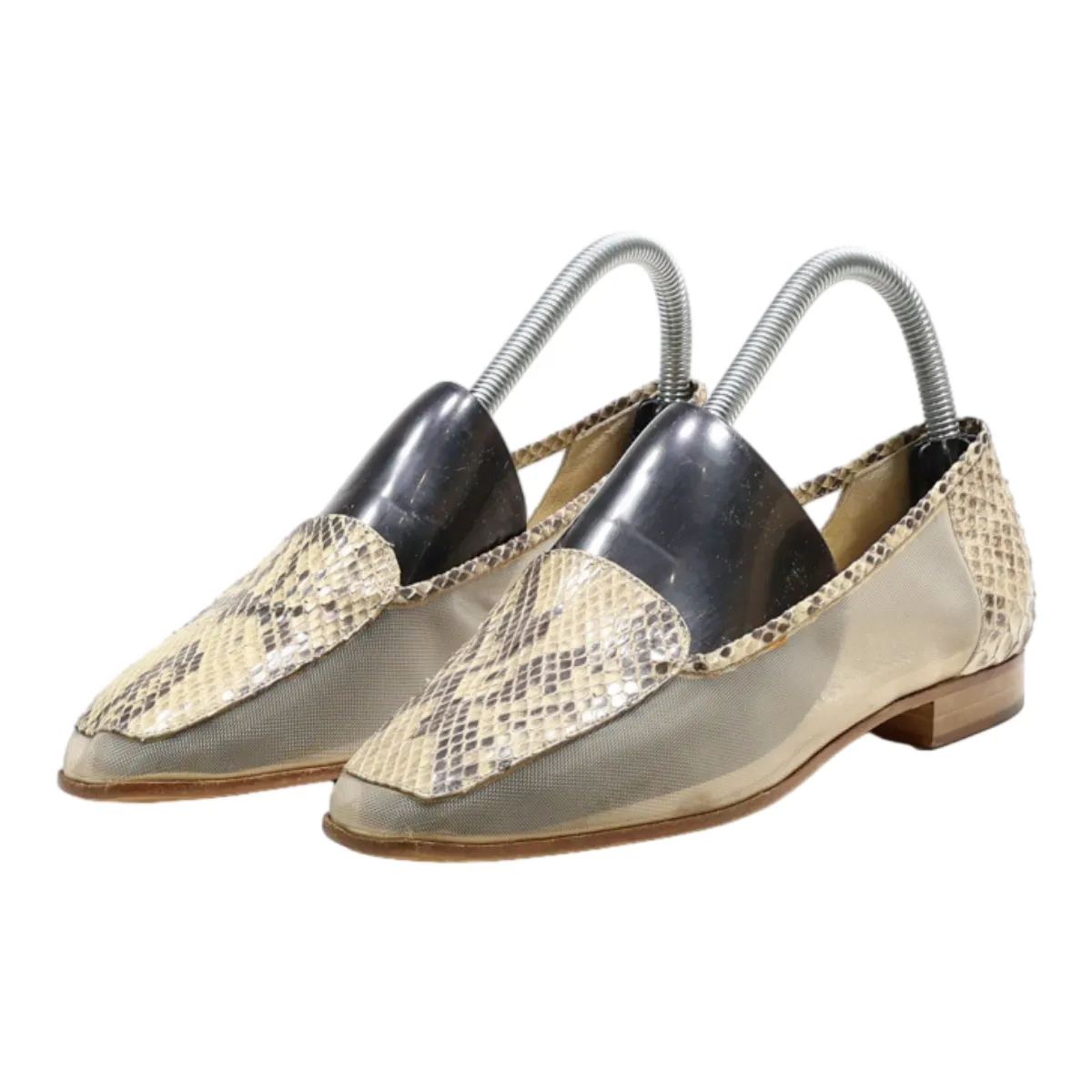 MICHAEL ZURICH Loafer Shoes Beige Leather Womens UK 5