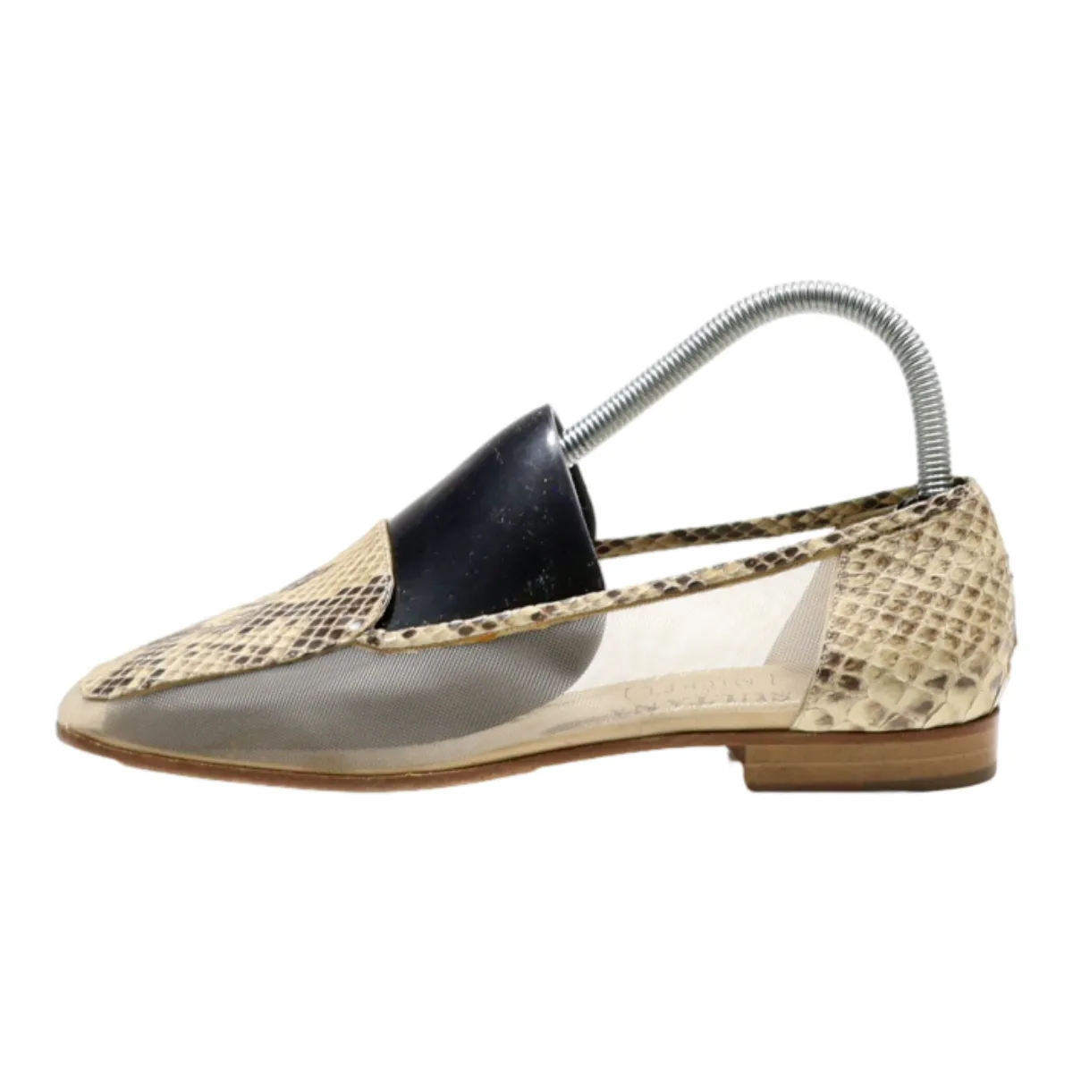 MICHAEL ZURICH Loafer Shoes Beige Leather Womens UK 5
