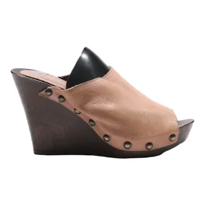 MUSTANG Wedge Heels Beige Leather Womens UK 4