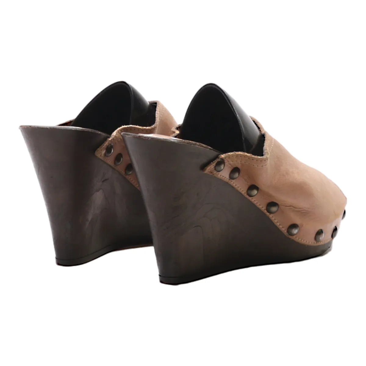 MUSTANG Wedge Heels Beige Leather Womens UK 4