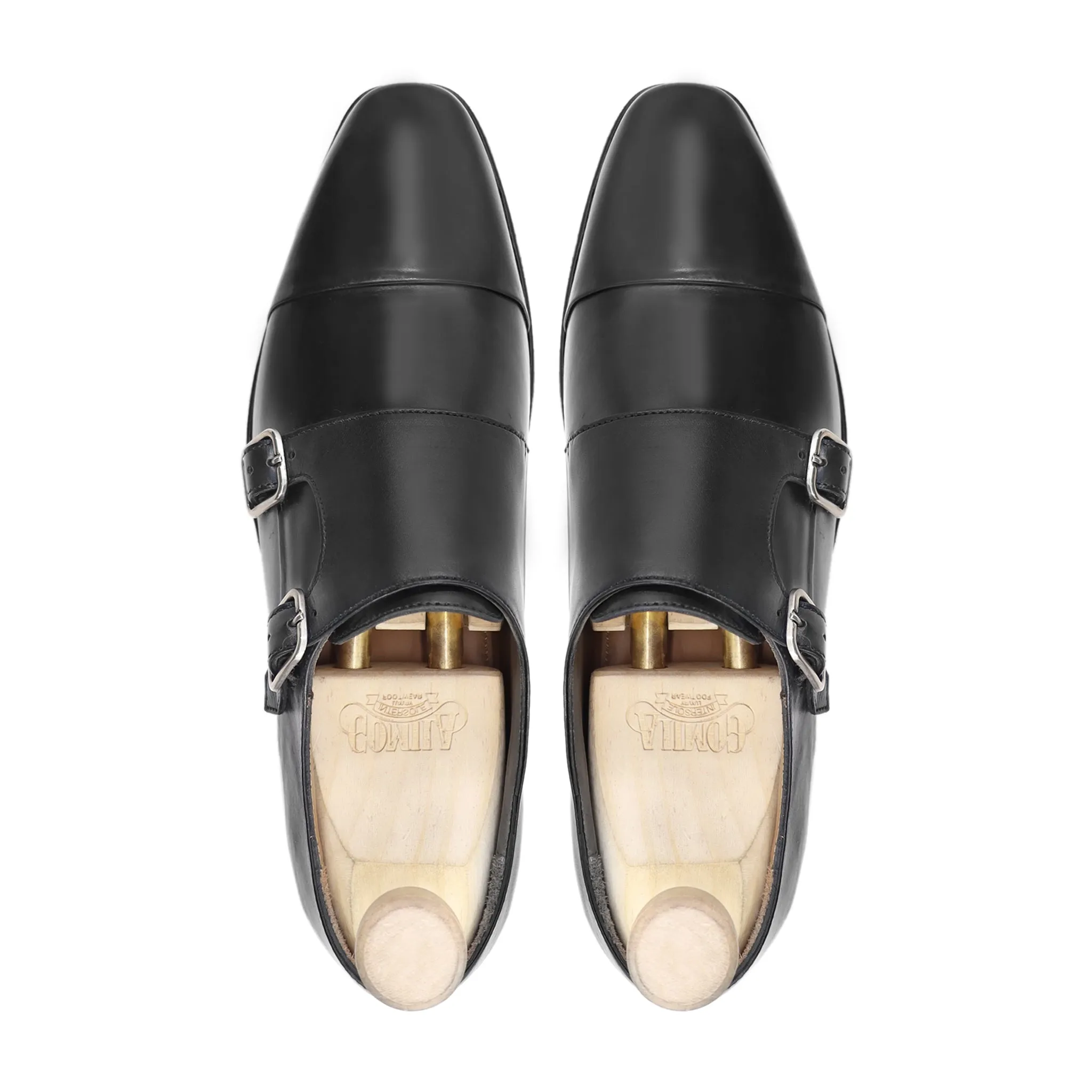 Namur - Men's Black Calf Leather Double Monkstrap