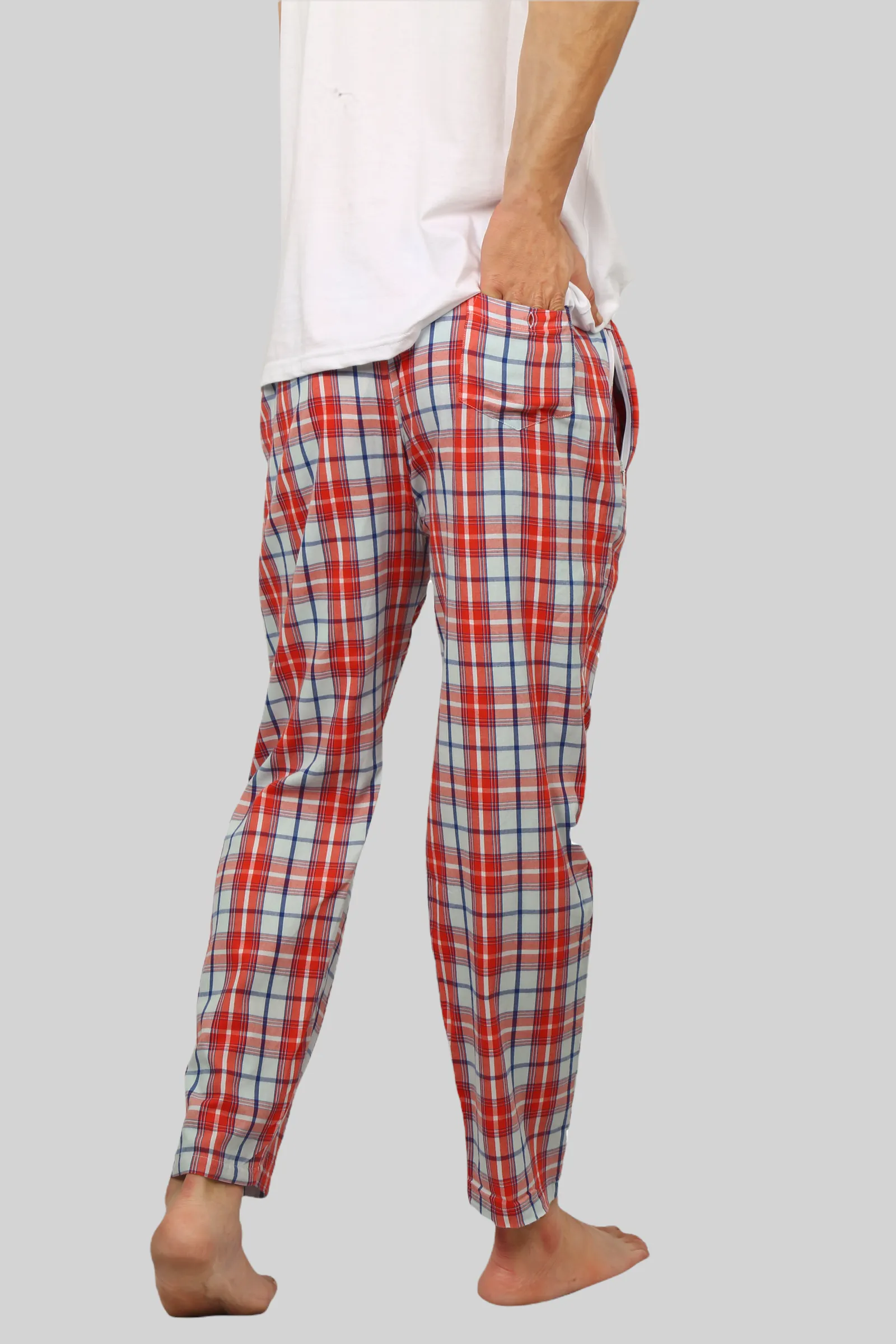 Orange soft and super comfortable checkered pajamas for men