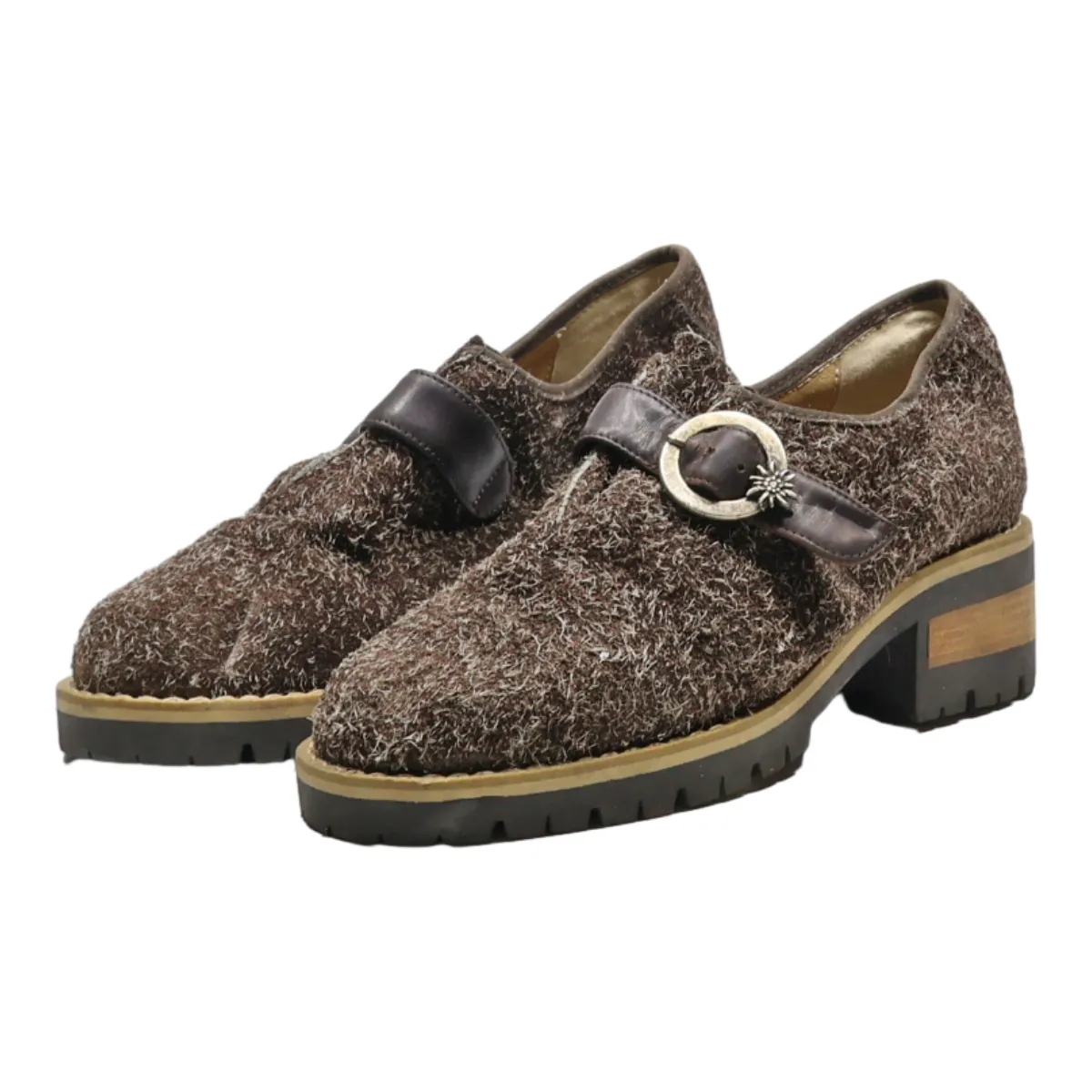 PIA MALA Monk Shoes Brown Leather Womens UK 4