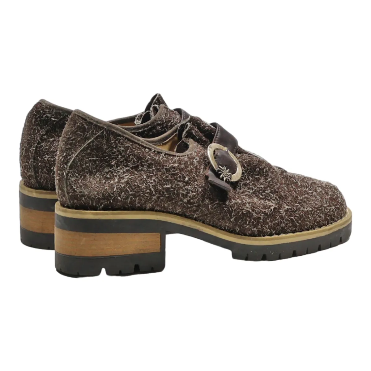 PIA MALA Monk Shoes Brown Leather Womens UK 4