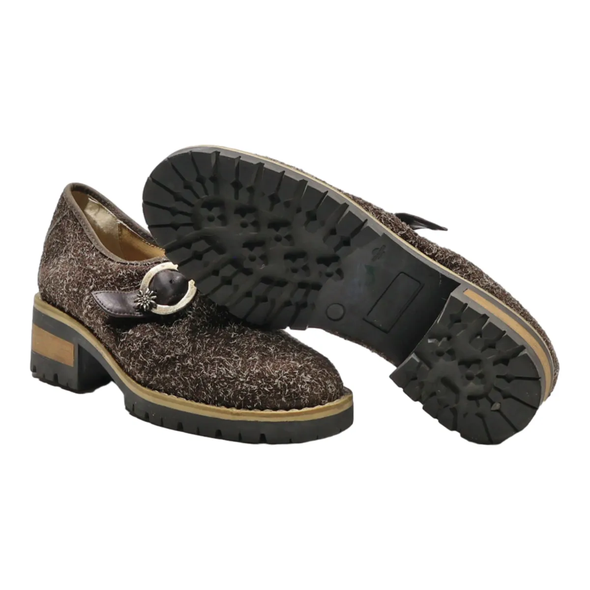 PIA MALA Monk Shoes Brown Leather Womens UK 4