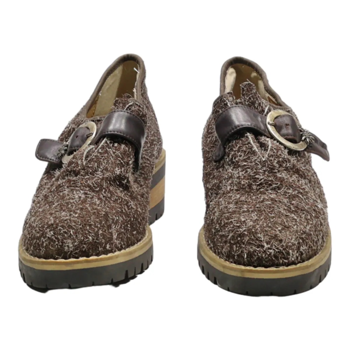 PIA MALA Monk Shoes Brown Leather Womens UK 4