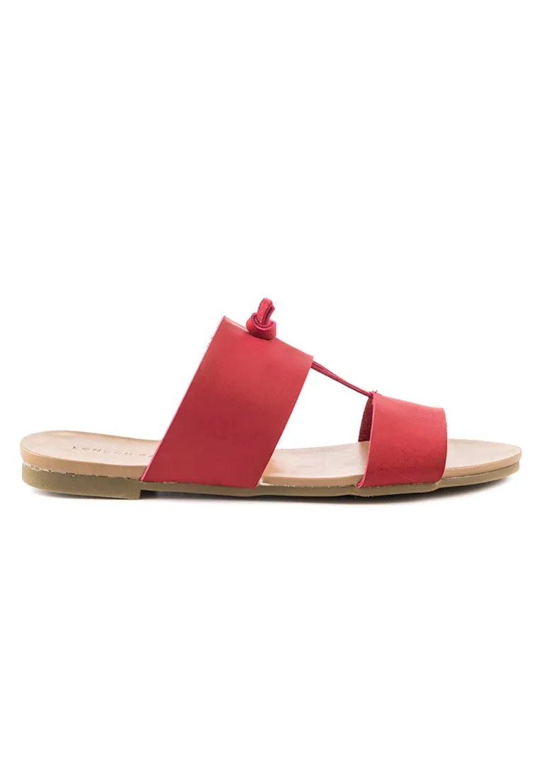 Red Slip-On Flat Sandal