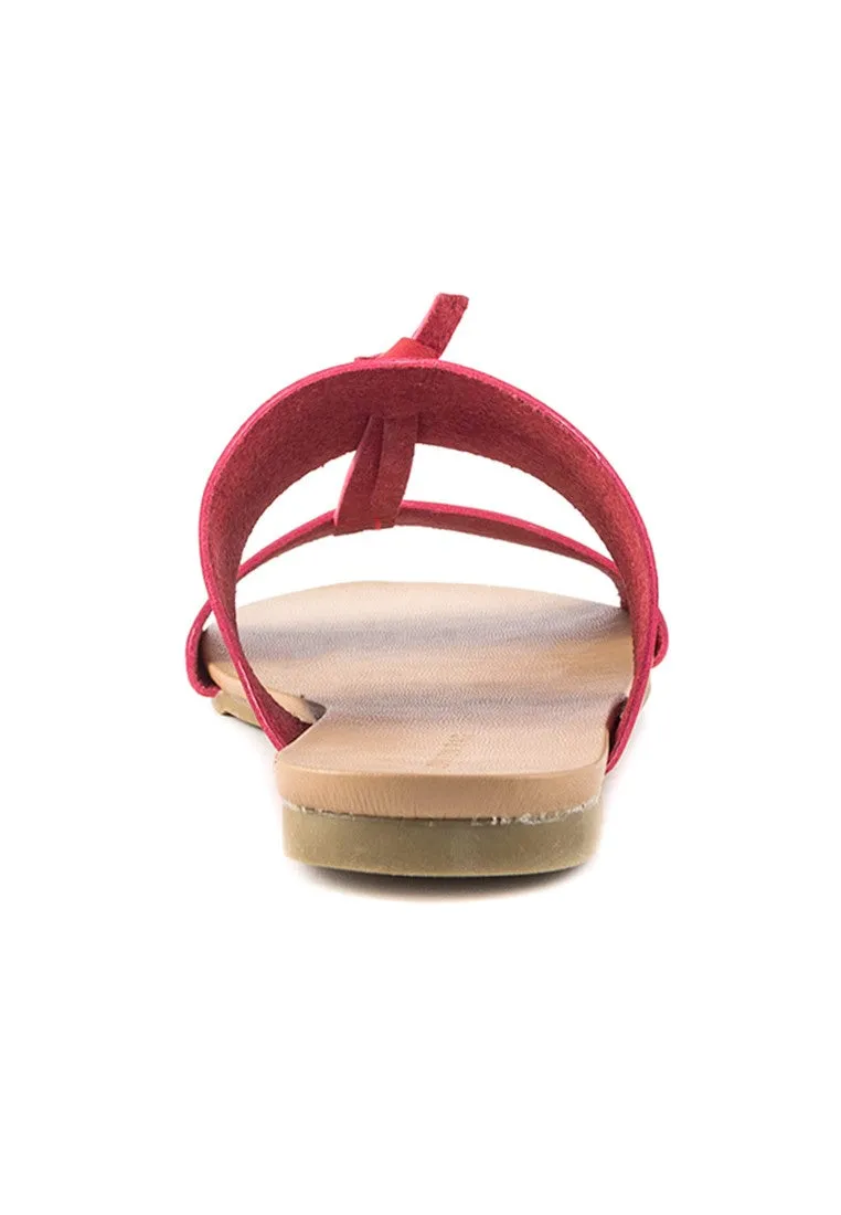 Red Slip-On Flat Sandal