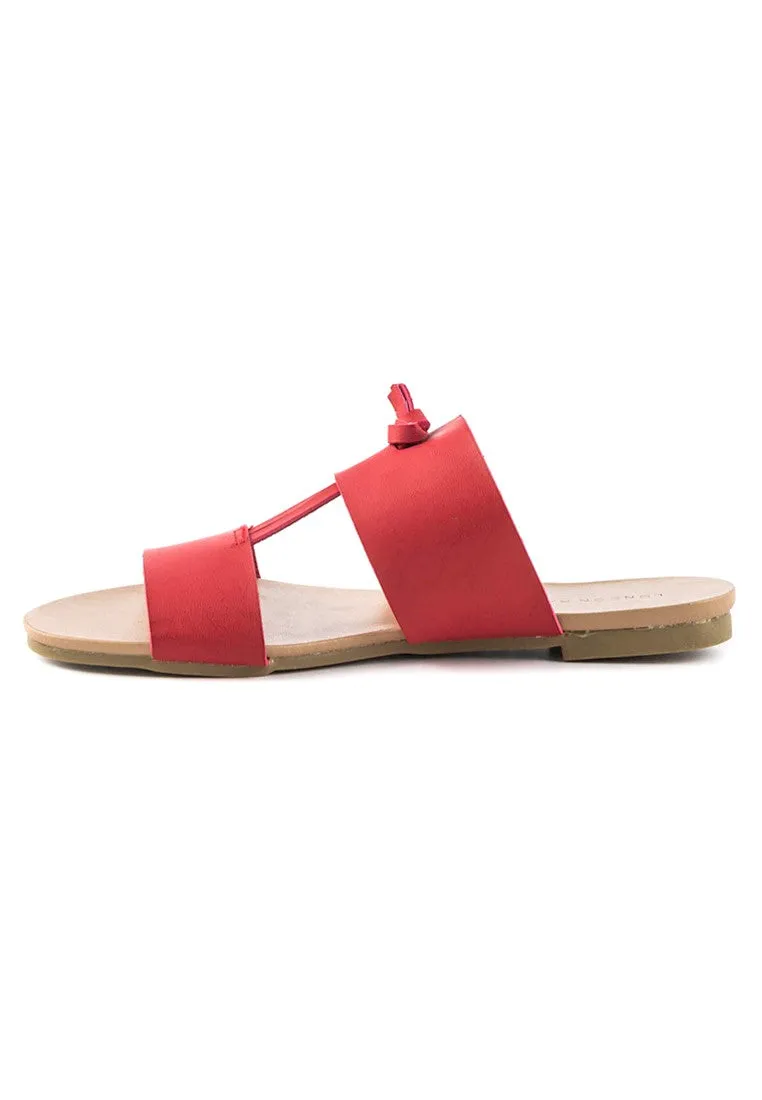 Red Slip-On Flat Sandal