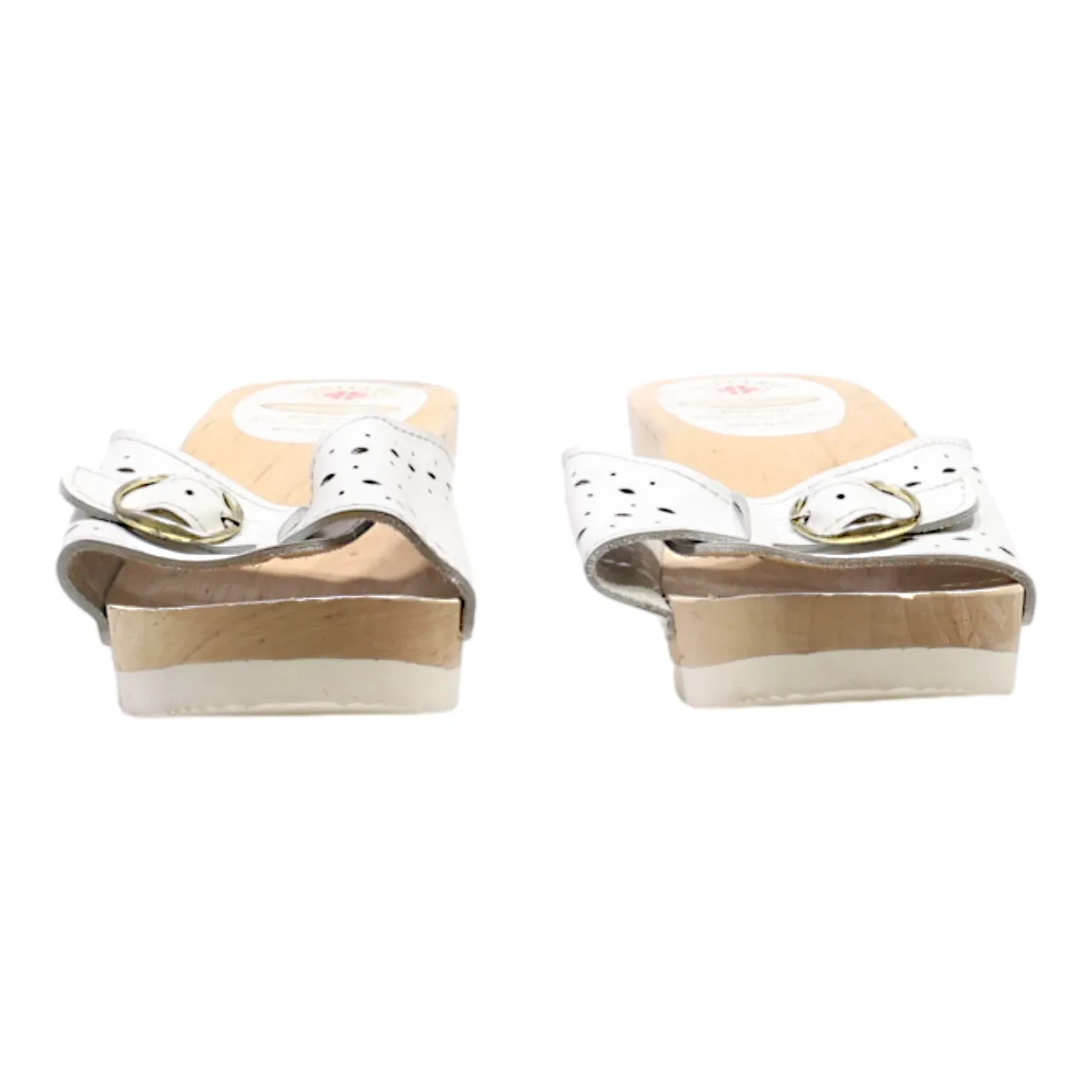 SANITARIO Slider Sandals White Leather Womens UK 6