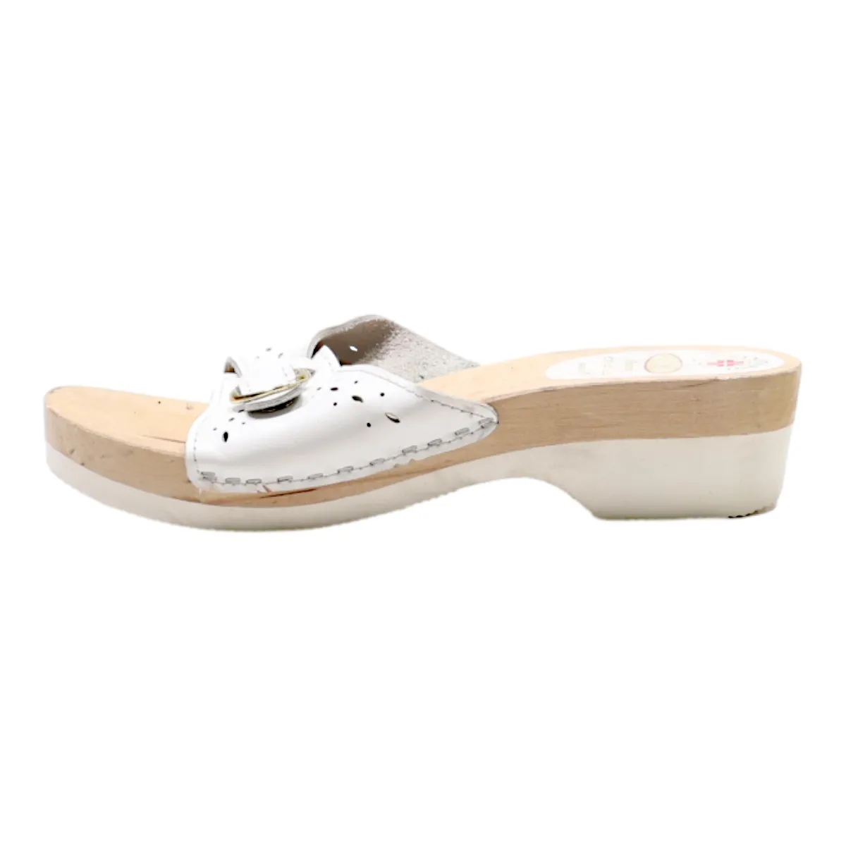 SANITARIO Slider Sandals White Leather Womens UK 6