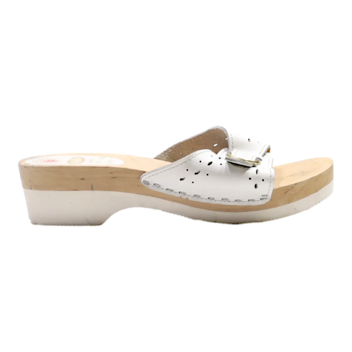 SANITARIO Slider Sandals White Leather Womens UK 6