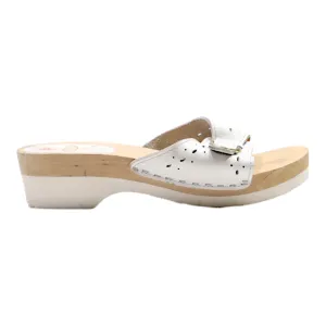 SANITARIO Slider Sandals White Leather Womens UK 6