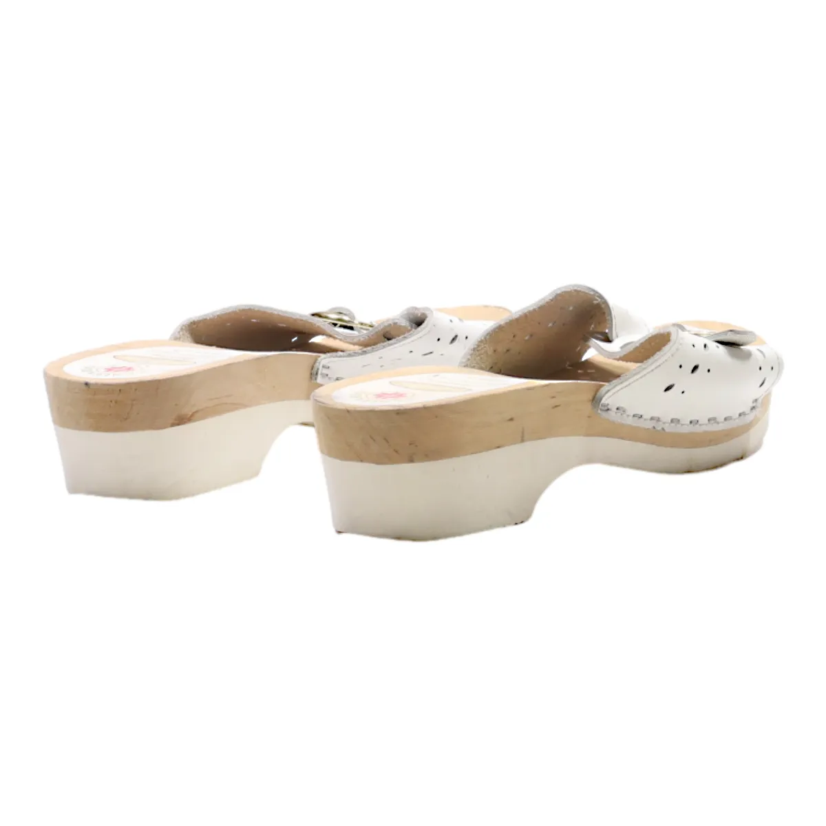 SANITARIO Slider Sandals White Leather Womens UK 6